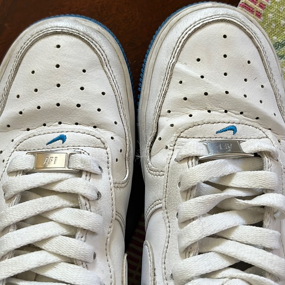 Nike Air Force 1 White Blue - Picture 3 of 6